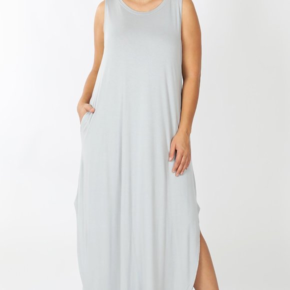 PINK ROSE PLUS SIZE VISCOSE SLEEVELESS MAXI COMFOR - Picture 1 of 1
